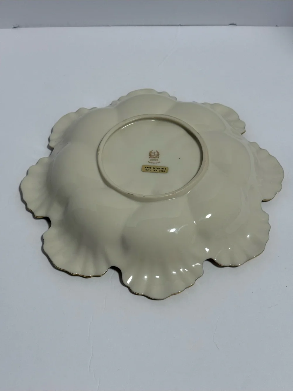 Vintage Lenox 24K Gold Trim 6-Well Oyster Plate 10
